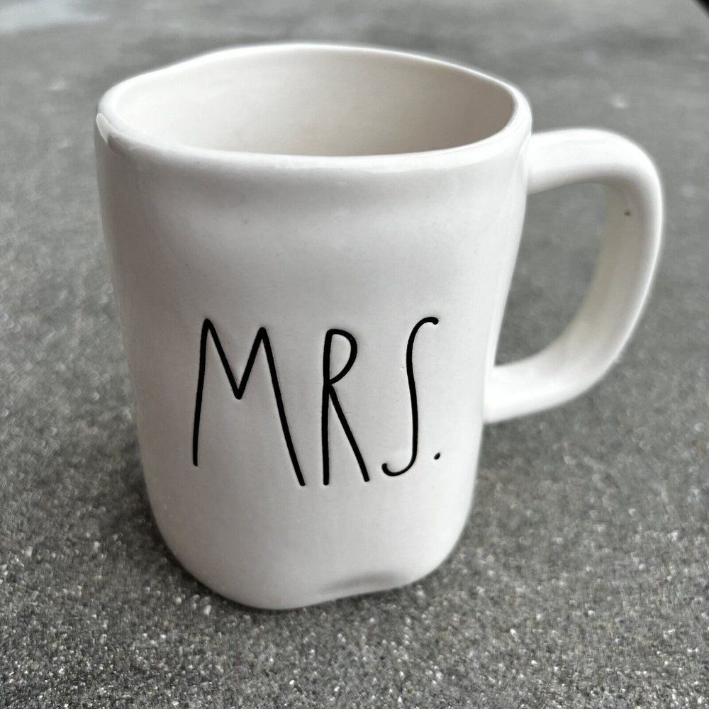 Rae Dunn "Mrs." “Farmhouse Style Large Letter” Ceramic Coffee Cup Mug